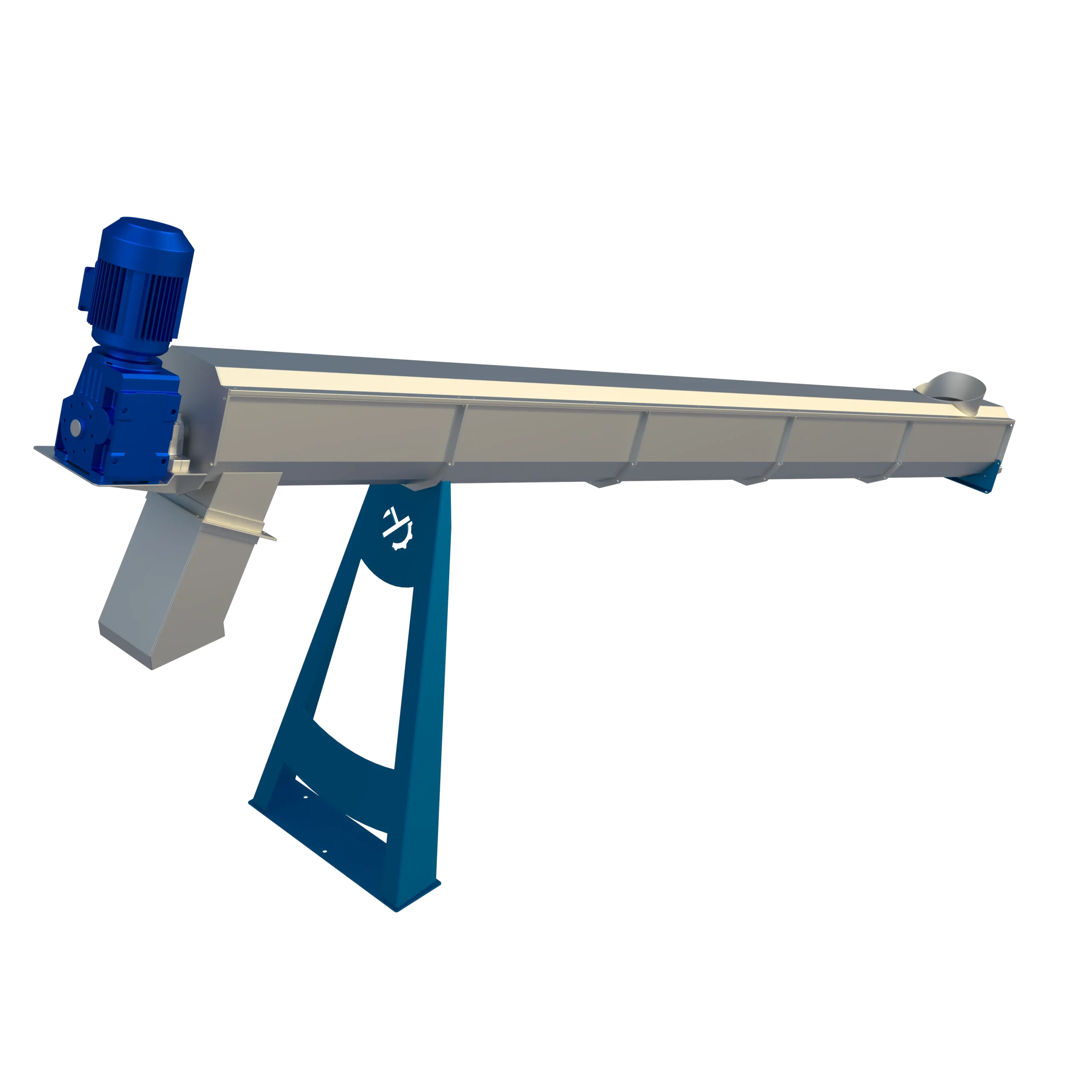 Render image of a Spiral Conveyor used for moving salt through the Washing Plant.